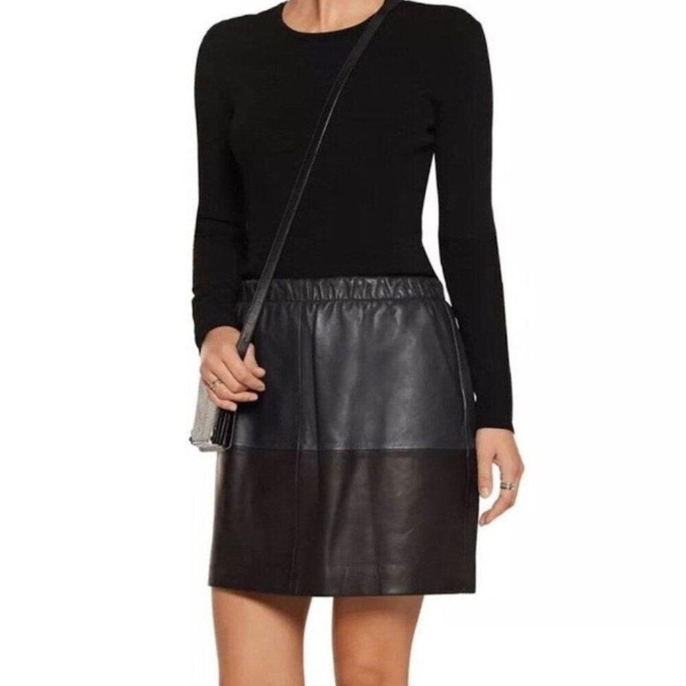Vince Lamb Leather Skirt